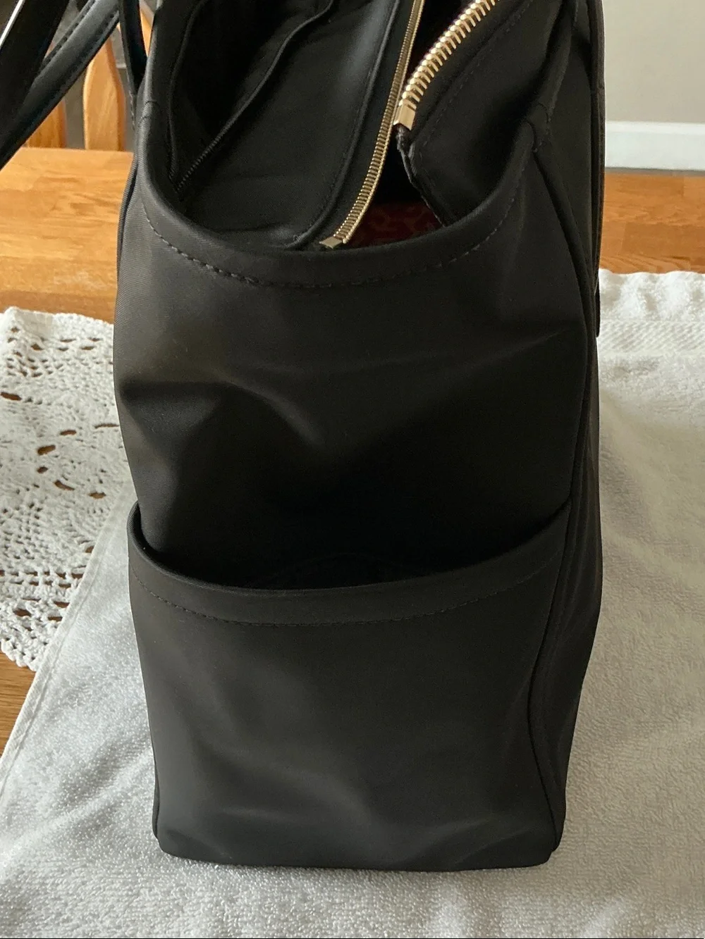 kate spade Black Tote with Front Zip and Gold Hardware - Picture 2 of 7